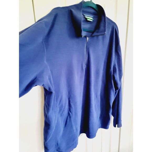 LL Bean Men's Extra Large Blue Fleece Pullover Sweatshirt‎  Half Zip - Picture 5 of 5